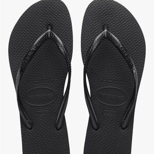 Havaianas Slim Flip Flops in Black 9/10